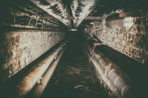 creepy rusted underground passageway